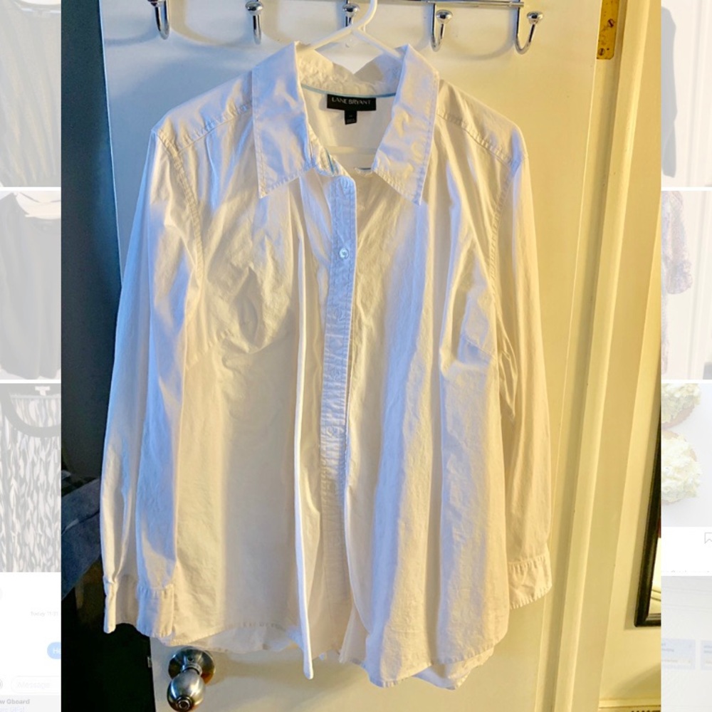 Lane Bryant Crisp, White Button Down Shirt